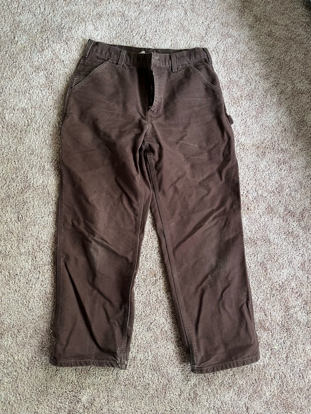Carhartt Brown Carpenter Chinos - Straight Leg